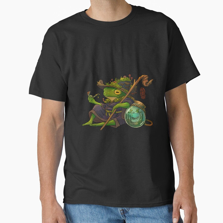 wise wizard frog and his son artwork asian style by DingHuArt