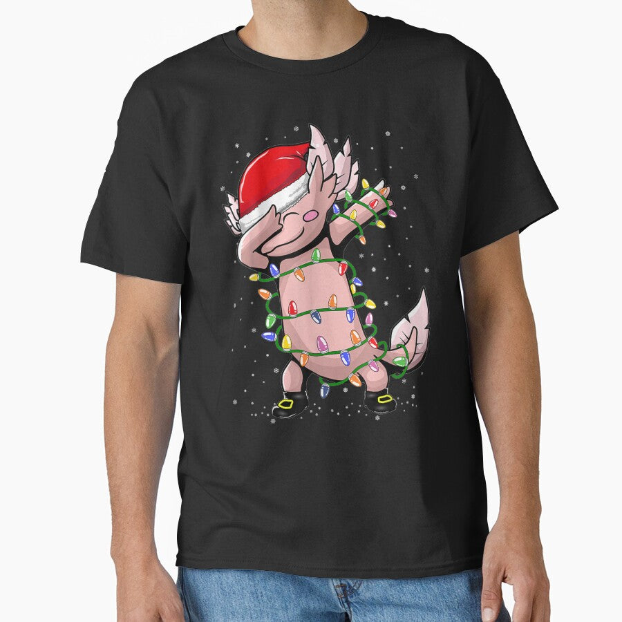 Axolotl dabbing as christmas by dyerpuckett