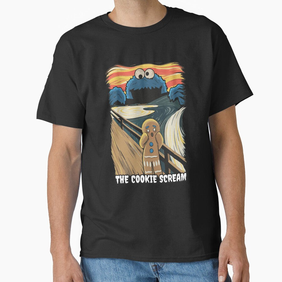 Cookie Monster Screams Over Gingerbread Man Art by Loopdrawings