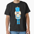 Blue on Blue Christmas Nutcracker Toy Soldier Graphic Art - White Background by Star-Fragment