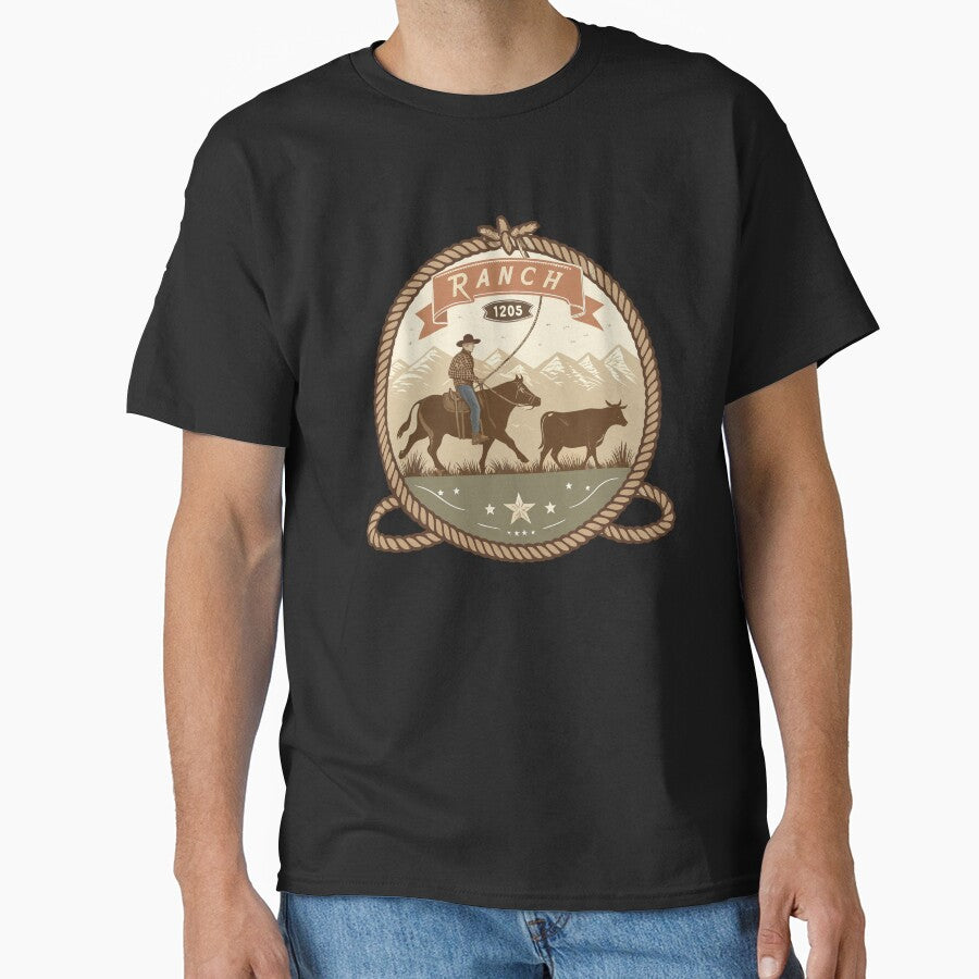 Vintage Cutting Horse Badge – Western Cowboy Rodeo Logo Design by VividOrganica