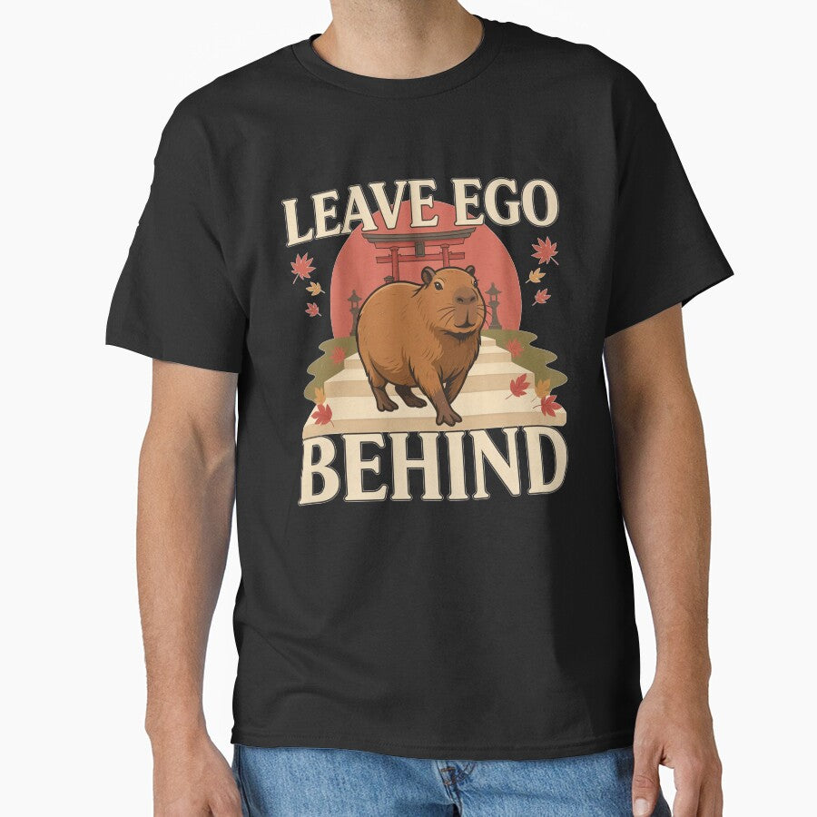 Leave Ego Behind Capybara – Vintage Zen Temple Design by No Excuses Supply