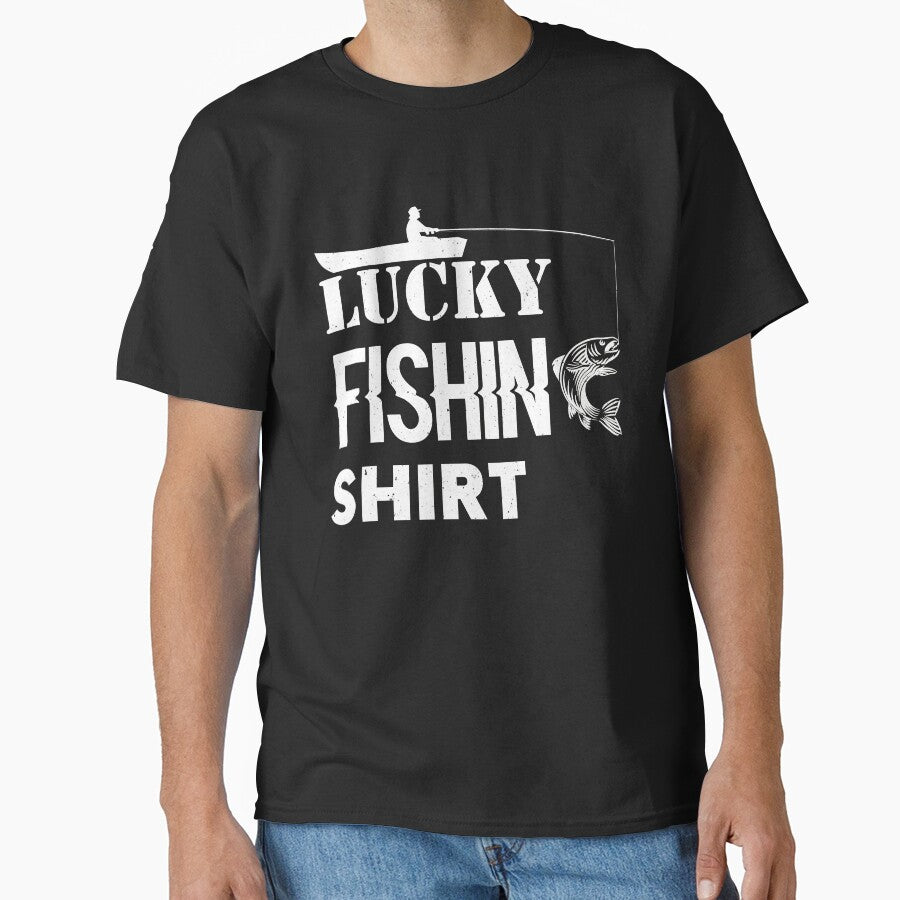 Funny Lucky Fishing Shirt Design by GetGoodFit