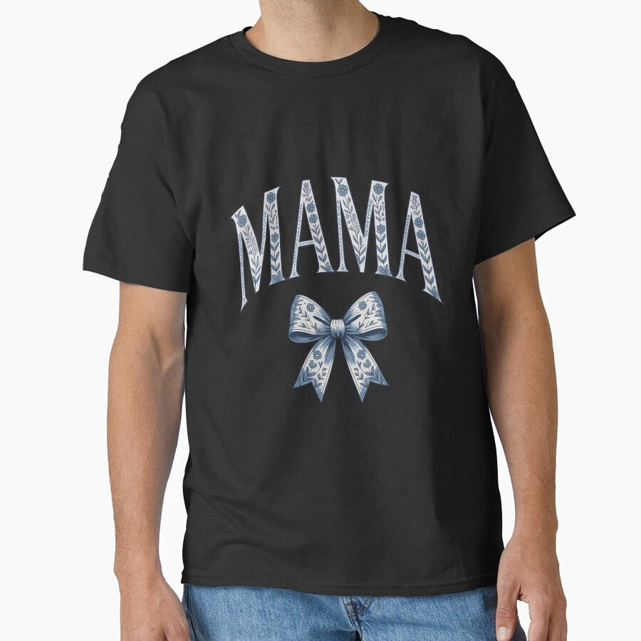 Groovy Mama Coquette Bow Blue Floral Mother's Day Mom Life by SapfireStuArt