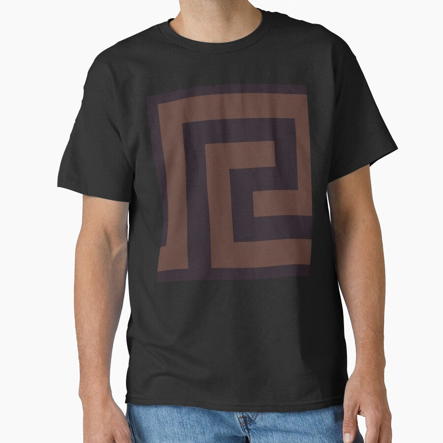 dark academia minimalist greek pattern in brown and black by neopop
