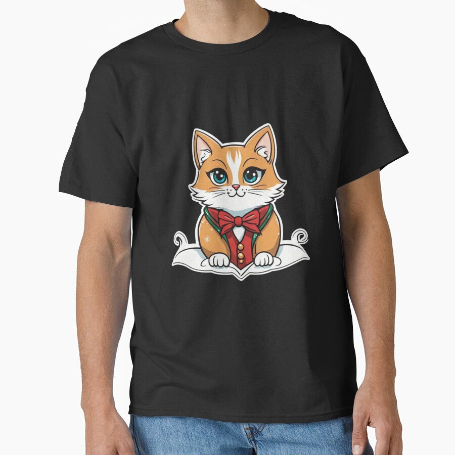 Cute brown Christmas cat with blue eyes. Christmas gifts for cats. by By-Jeff