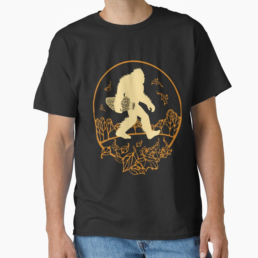 Bigfoot With Morel Mushroom Woodland by jaharsenist