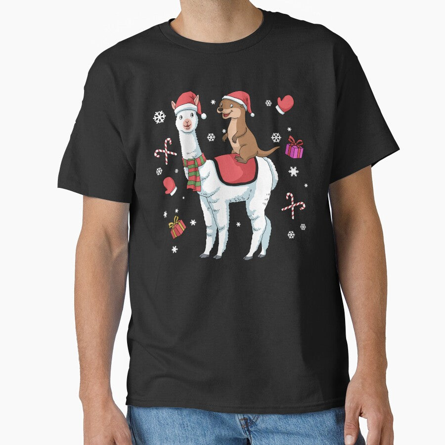 Christmas Otter Gift Kids Alpaka Gift Women Cute Llama by DSWShirts