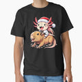 Kawaii Anime Axolotl riding Capybara Christmas Kids Boys by MTRBSK11