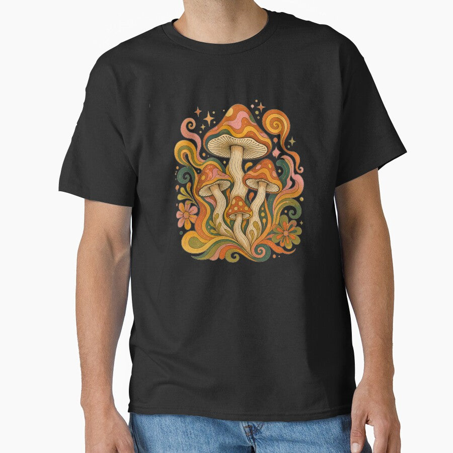 Psychedelic Retro Mushroom Garden | Groovy Mushroom Vibes by Galskap
