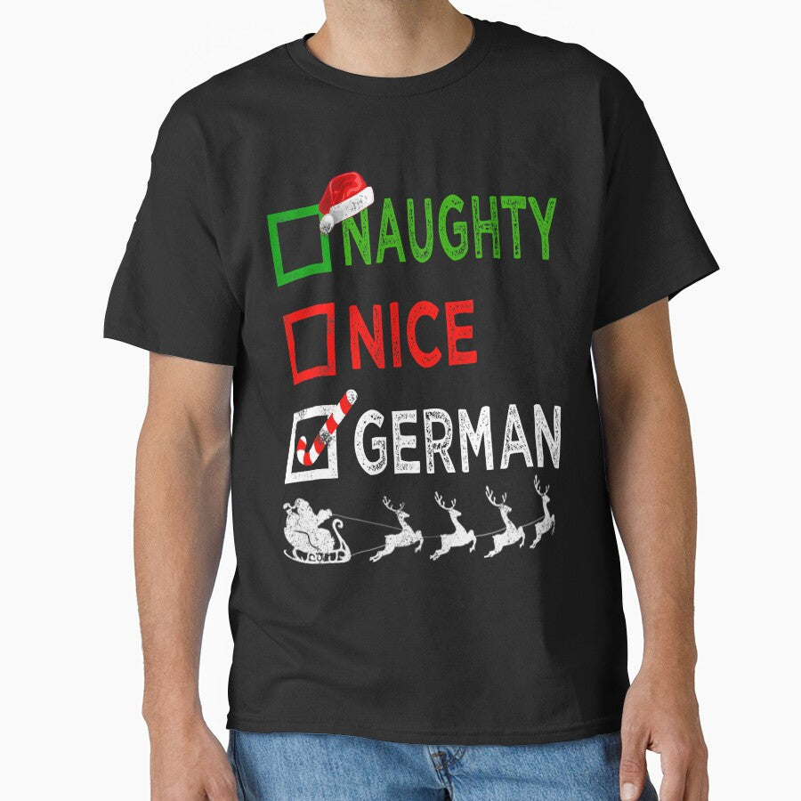 Naughty Nice German Christmas Pajamas Funny Santa Hat Xmas by crm3530