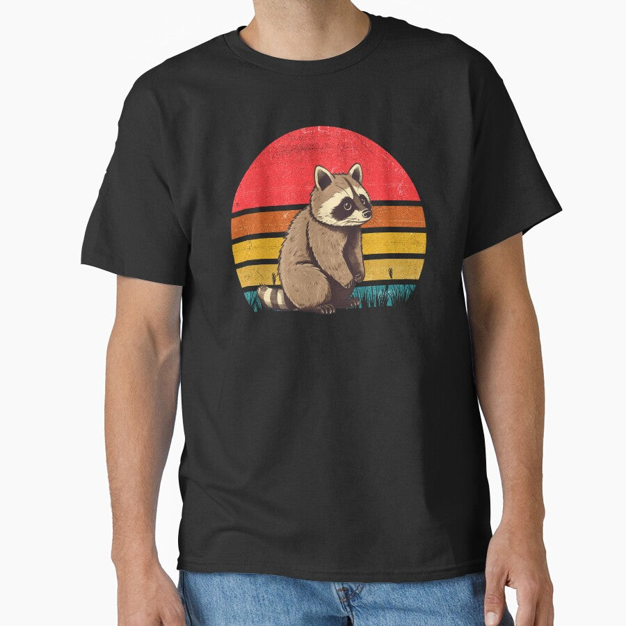 Raccoon Vintage Retro Sunset by rafaeltto