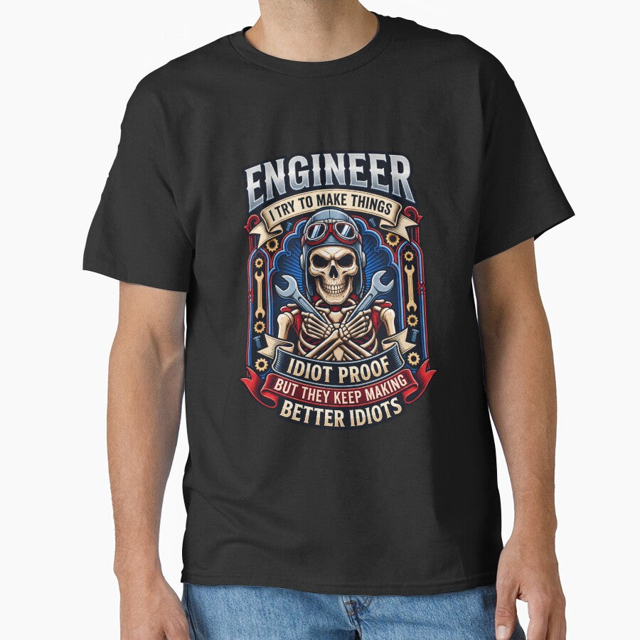 Engineer Skeleton With Tools I Try To Make Things Idiot by netimdomains
