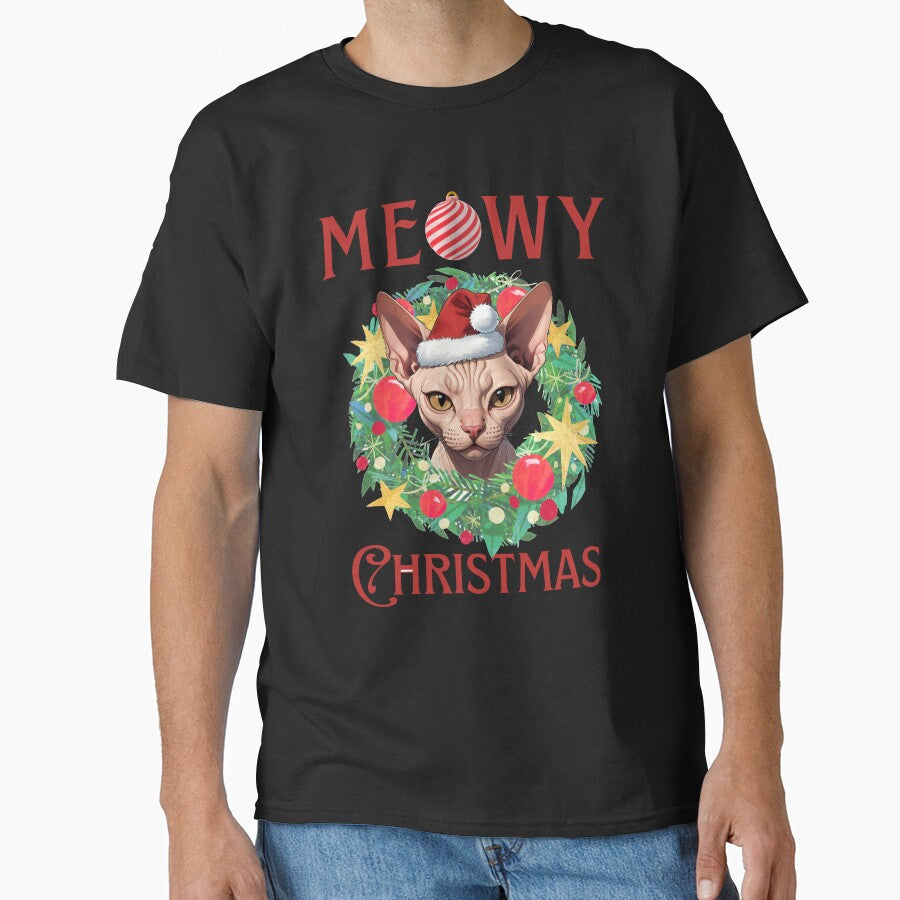 Meowy Christmas Sphynx Cat Design by andasanc14