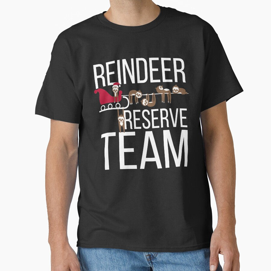 Reindeer Reserve Team Funny Sloth Christmas by MeganLea