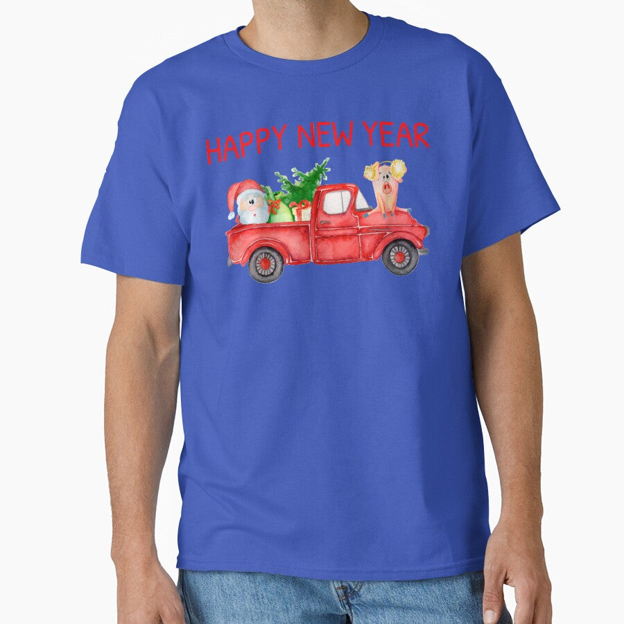 Old Red Truck - Year of the Pig 2019 - Chinese Lunar New Year by Maryna Denysenko