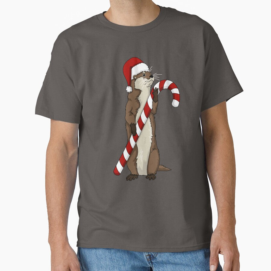 Christmas otter holding a candy cane by christmas-lady