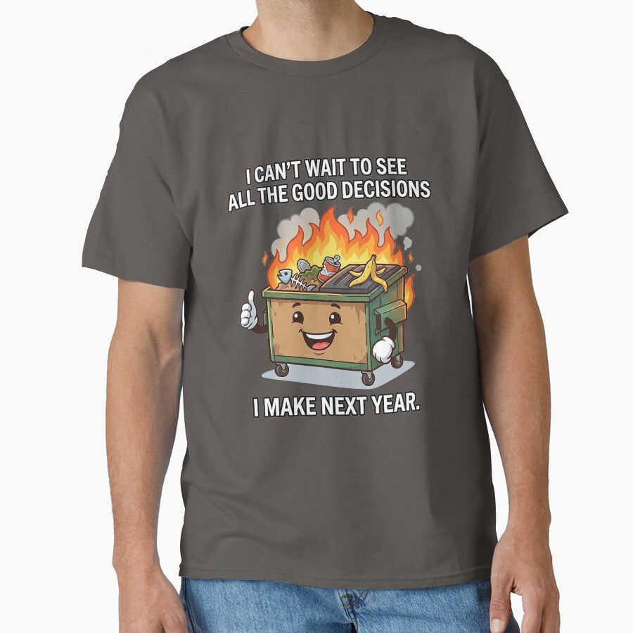 Funny Dumpster Fire Sarcastic New Year Humor by QuipQuips