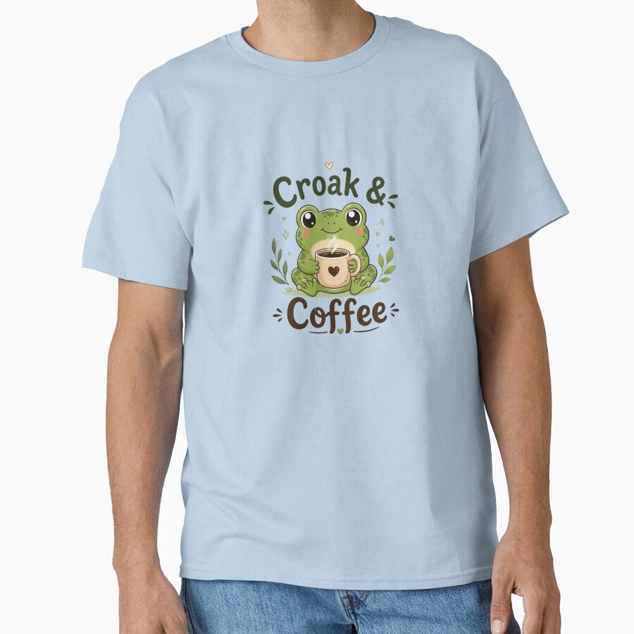 Cute Frog Coffee Lover – Croak & Coffee Kawaii Frog Coffee Design by Sanika arts