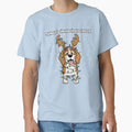 Tangled in Holiday Cheer Funny Christmas Dog | Sky Blue by SillyPawsStudio