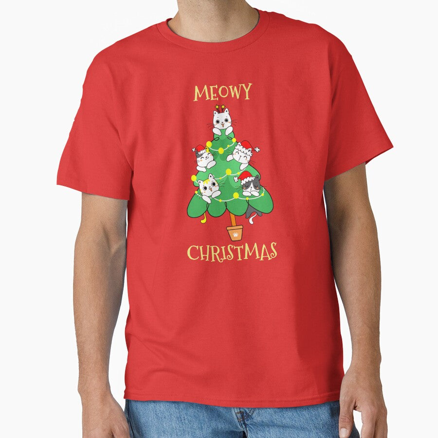 Meowy Christmas - Funny Cute Cat Christmas Gift by mayamay0