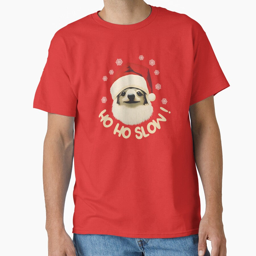 Cute Santa Sloth HO HO Slow by Art Happens