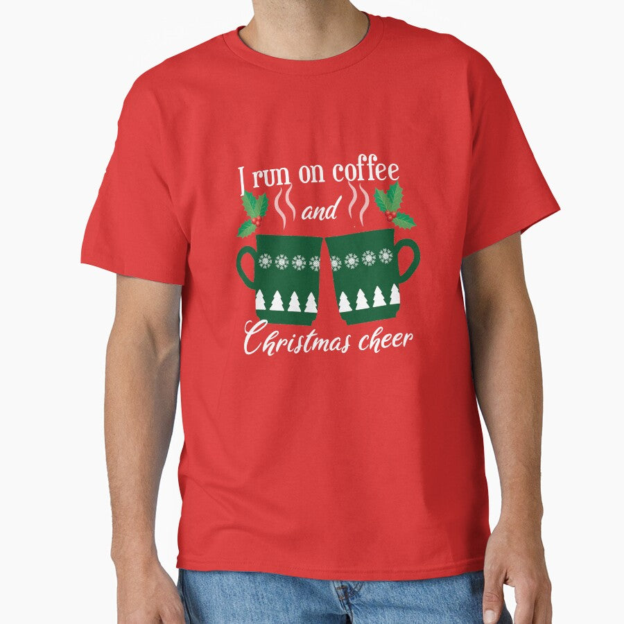 I run on coffee and Christmas cheer - funny Christmas quotes - funny Christmas by Alice-Elgawi