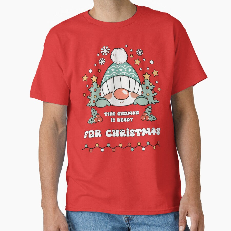 This Gnoman is Ready For Christmas - Cute and Funny Snowman Gnome (Black Outline and White Text Design) by Spiprinto