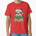 Slothful Cuteness A Kawaii Christmas Baby Sloth in Santa Gear by CreativeNewDawn