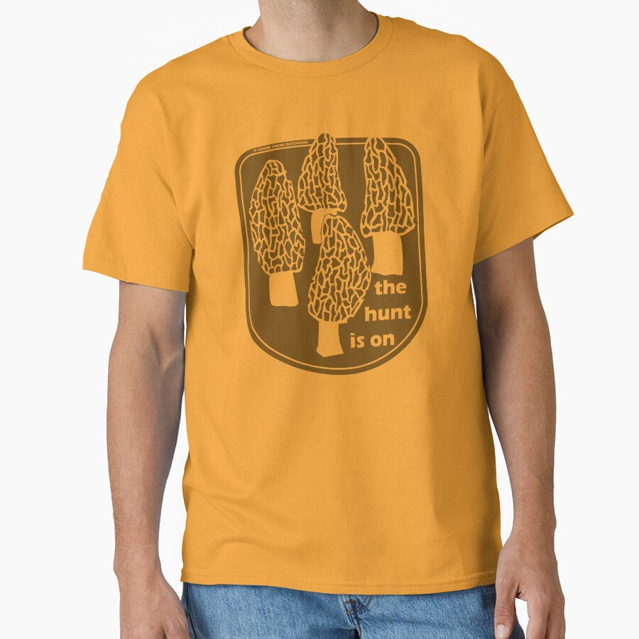 Morels: The Hunt is On, Brown Outline by CraneCreek