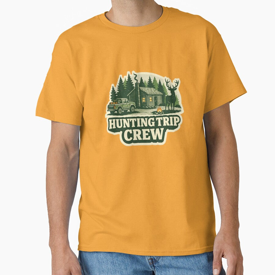 Hunting Trip Crew Cabin Scene – Vintage Outdoor Camping & Hunting Design by EastEndTownie
