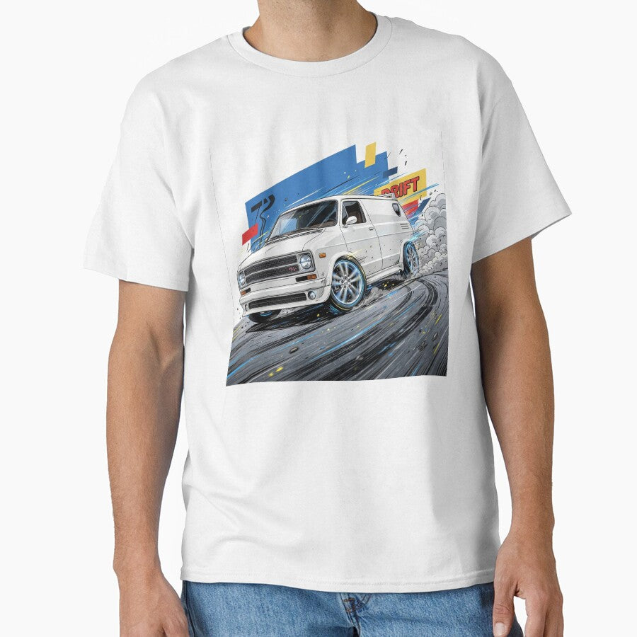 White Van Drift - R/T Street Van Drifting Comic Art by redkat-4