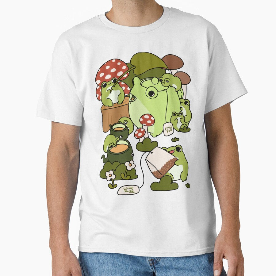 Cute Cottagecore Illustration Froggy Mushroom #4 by Annisa Yuwanda