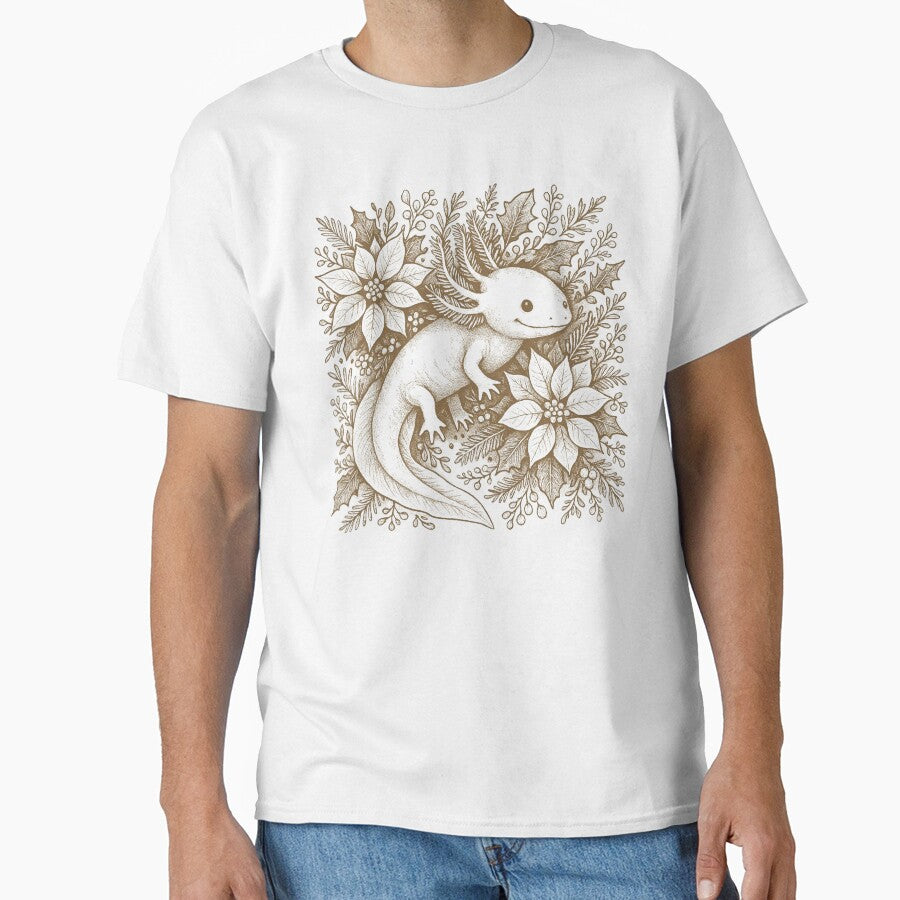 Christmas Axolotl: Retro Botanical Magic by BriSher