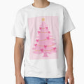 Kawaii Pink Christmas Tree with Pink Bows Coquette Preppy Holiday Art by Gourmet Neko Art |