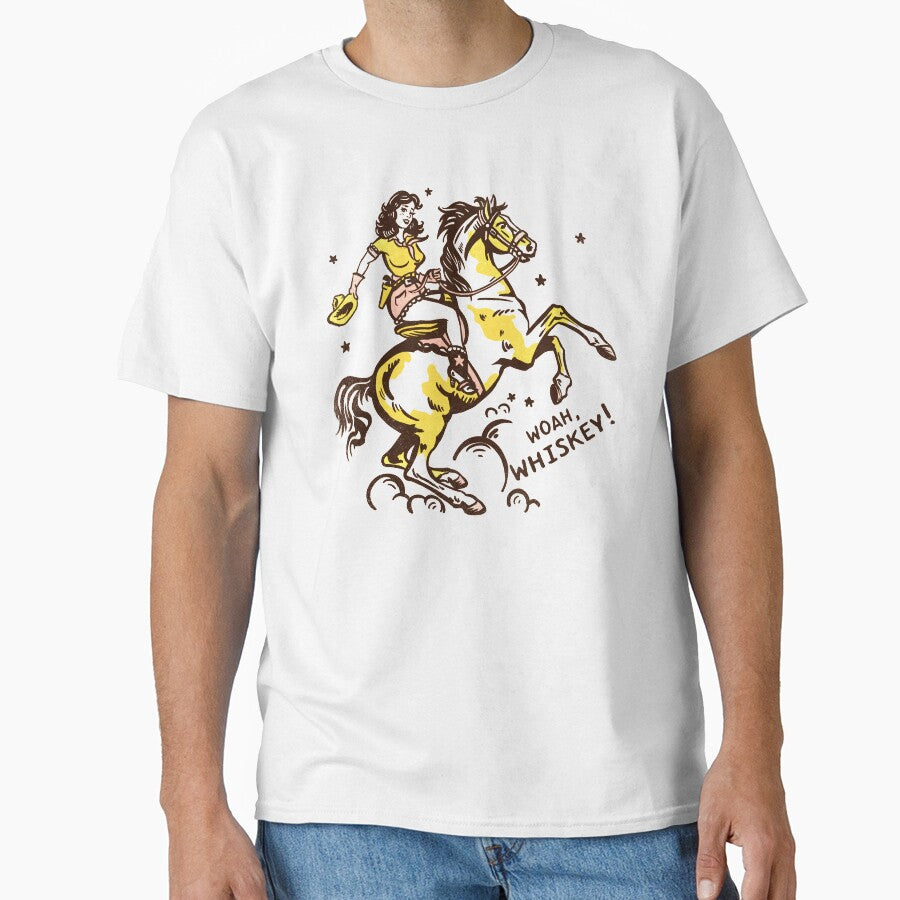 "Whoa Whiskey" Retro Pin Up Cowgirl Riding Her Horse by The Whiskey Ginger Design Shop
