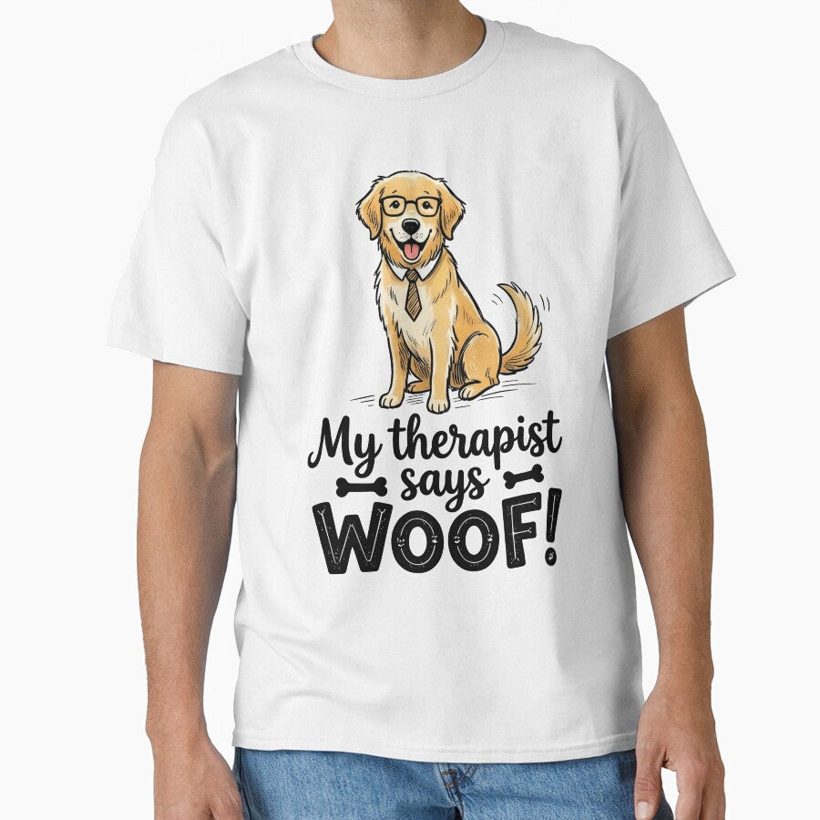 My Therapist Says Woof – Golden Retriever Dog Lover by ArtKulto