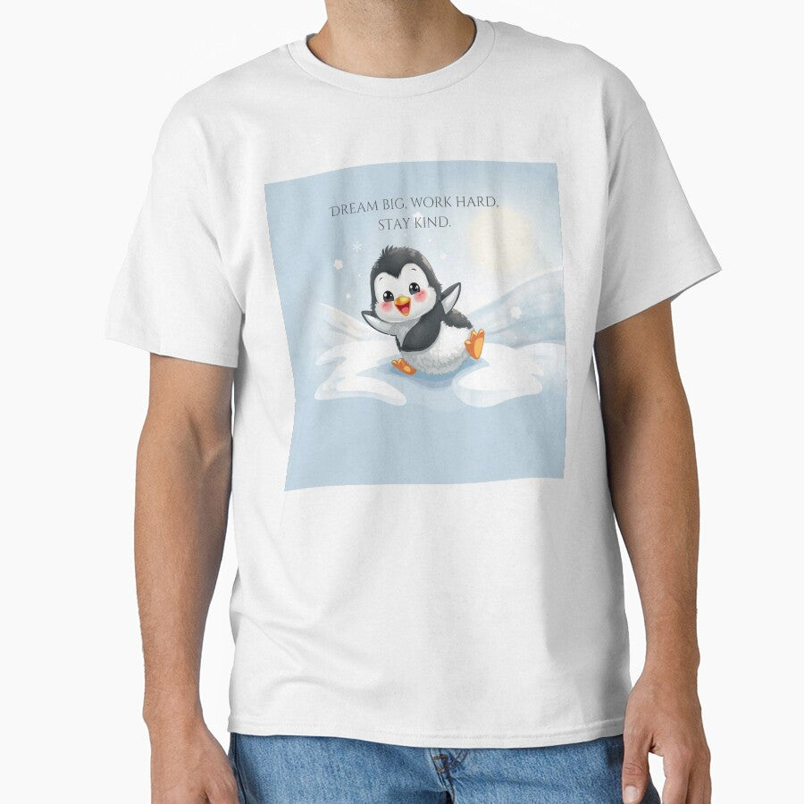 Joyful Baby Penguin Sliding in the Snow - Playful Winter Scene by Jayara [Born To Reign]