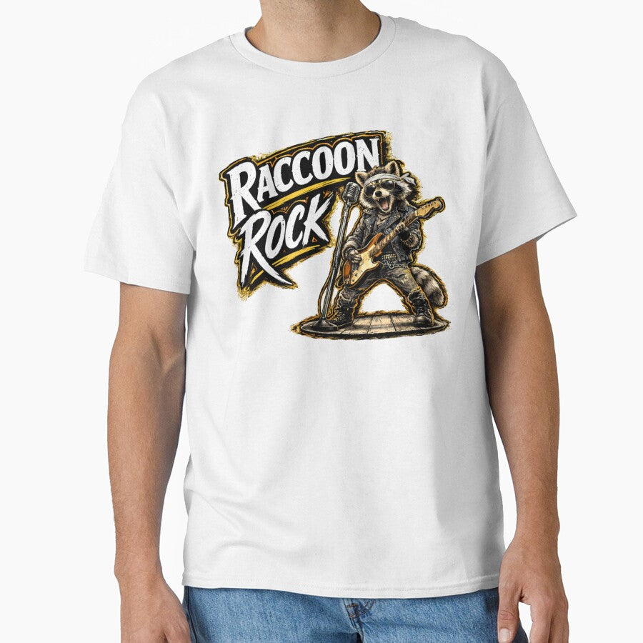 Feral raccoon Retro, Rock Music by piotr_chojnacki_art