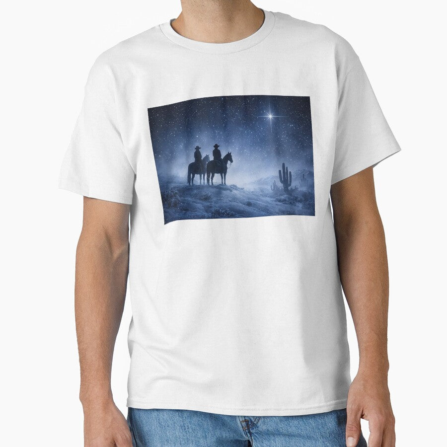 Night Riders in Starry Desert Southwestern Sky North Star Christmas Holiday by Stephanie Laird