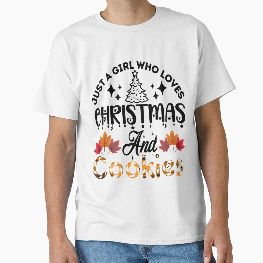 Just A Girl Who Loves Christmas And Cookies Long by CustomTeaShirtt
