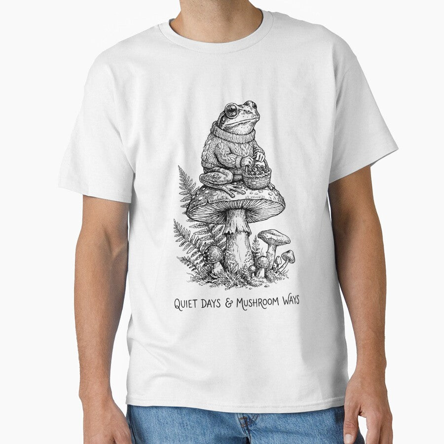 Mushroom Forager Frog & Toadstool - Cottagecore Aesthetic by bapupa