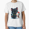 Cat Cuddling Snowman | Kawaii Christmas Kitty and Snowman Friend | Cute Winter Cat by PrintCreations9