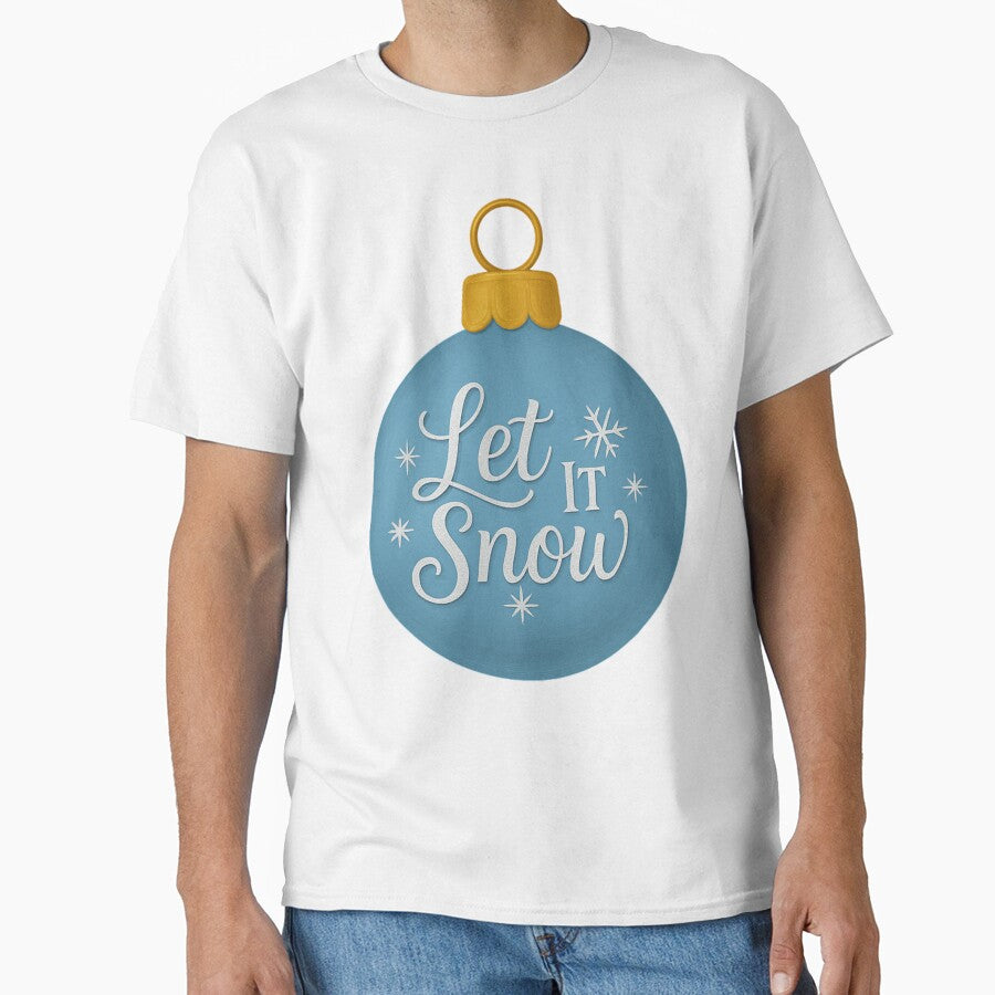 Let It Snow Blue Christmas Ornament – Cozy Winter Holiday Design for Clothing & Home Décor by Painted Moon by Luna Bee™