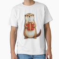 Adorable Holiday Otter with Gift – Cute Christmas Illustration by Otterly Cute