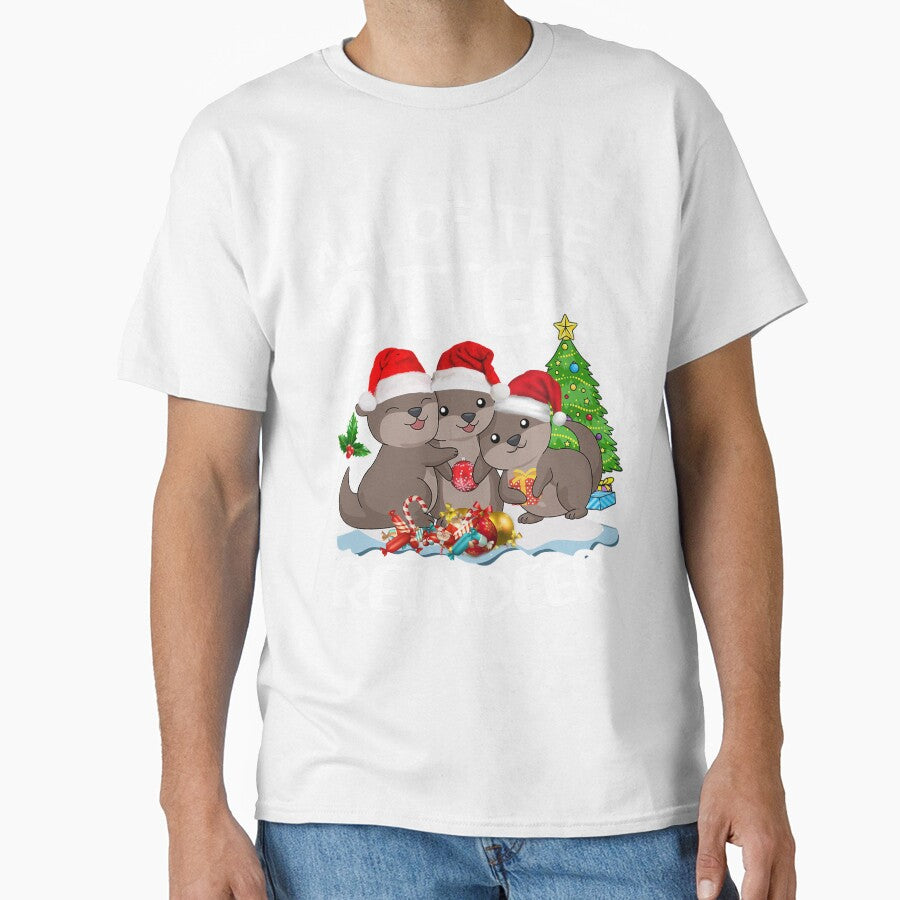 Funny Otter Reindeer Kids Merry Xmas Amimal Lover Kids Toddlers by LavateArtStudio