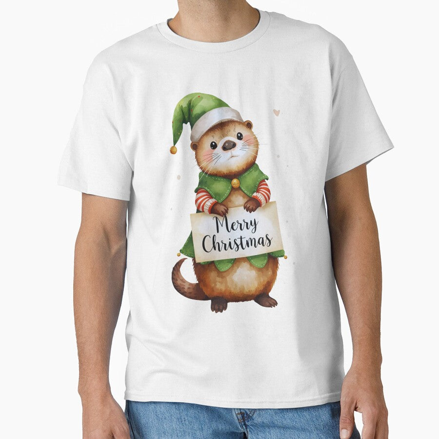 Holiday Otter Elf – Cute Christmas Outfit Artwork by Otterly Cute
