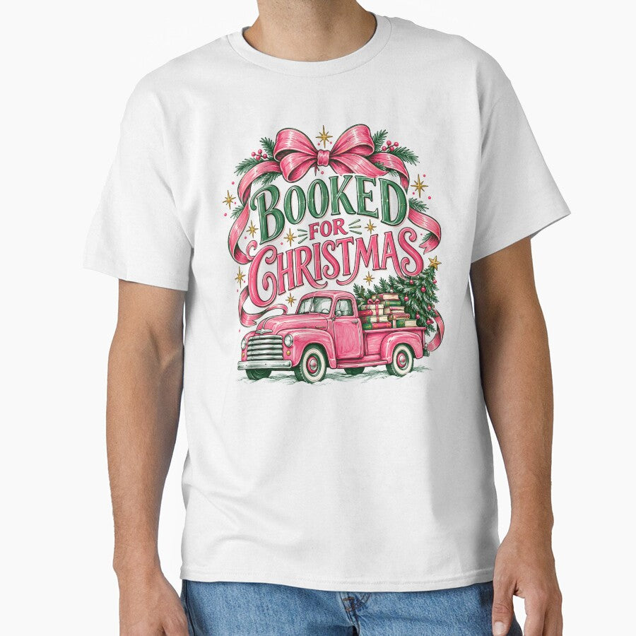All Booked for Christmas, Bookish Holiday Vintage Truck, Gift For Reader by LandFinStudio