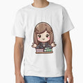 Kawaii Librarian With Necklace Gesturing With Hands by CanvasCutie