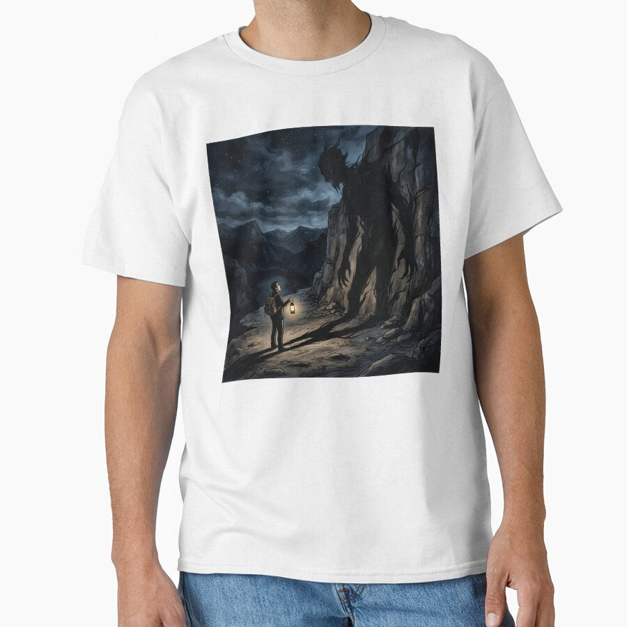 Traveler Facing Shadow Monster Mountain Trail Darkness by Michaelragheb